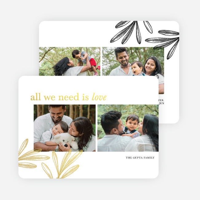 Foil Golden Grove Holiday Cards and Invitations - Yellow