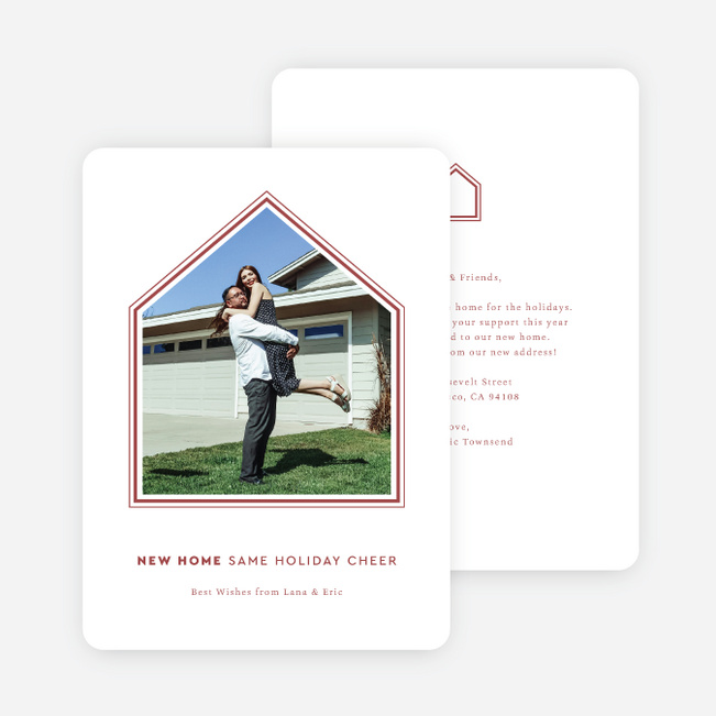 Line by Line Holiday Cards and Invitations - Red