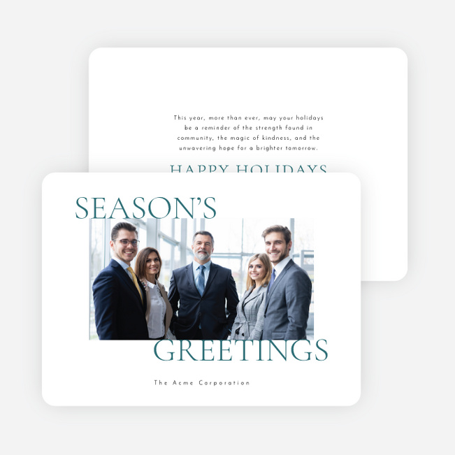 Squared Away Corporate Holiday Cards & Corporate Christmas Cards - Blue