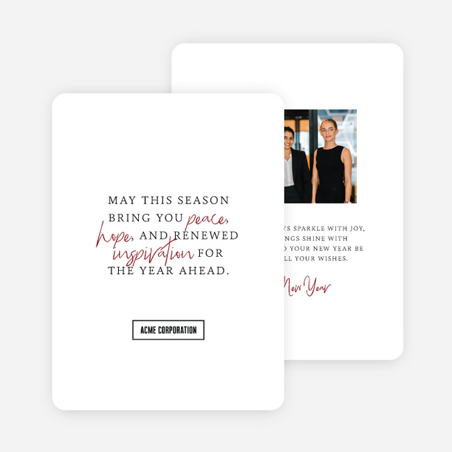 Anchored in Peace Corporate Holiday Cards & Corporate Christmas Cards - Red