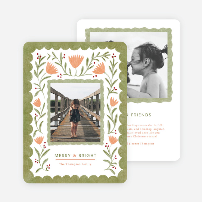 Patterned in Time Christmas Cards - Green