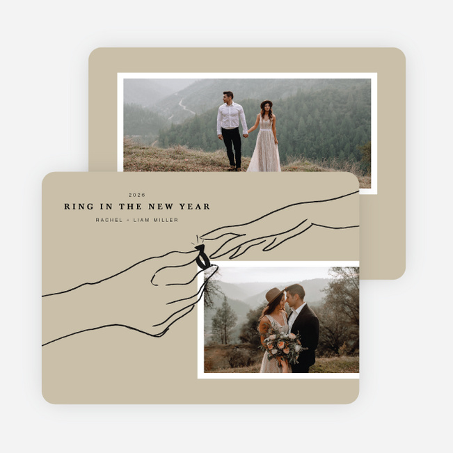 We Said Yes New Year Cards and Invitations - Beige