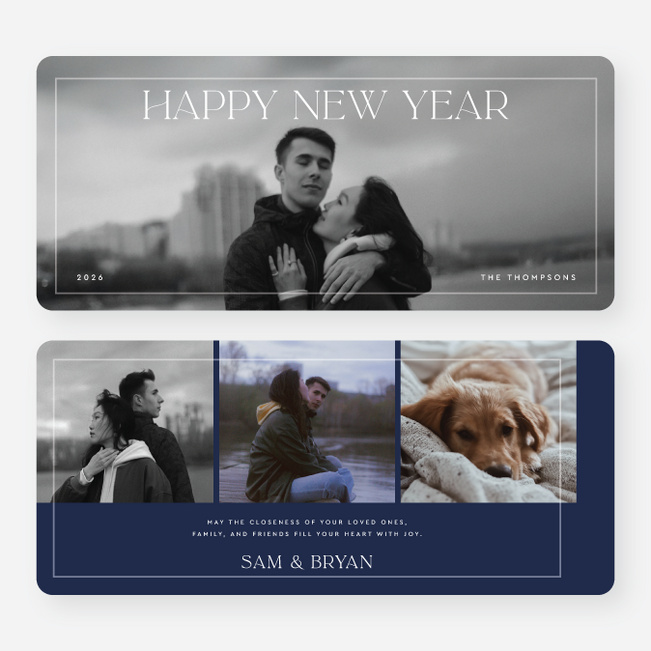 Bound by Light New Year Cards and Invitations - Blue