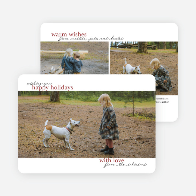 Edge to Edge Holiday Cards and Invitations - Red