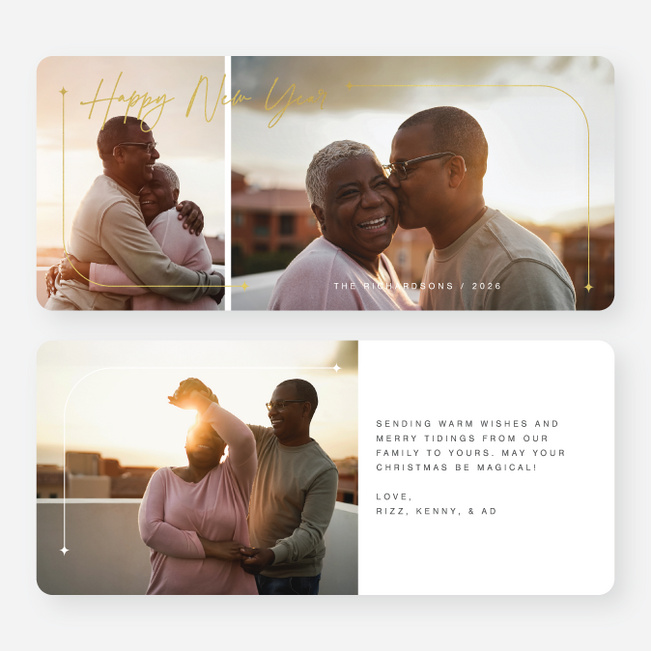 Edge of Radiance New Year Cards and Invitations - Yellow