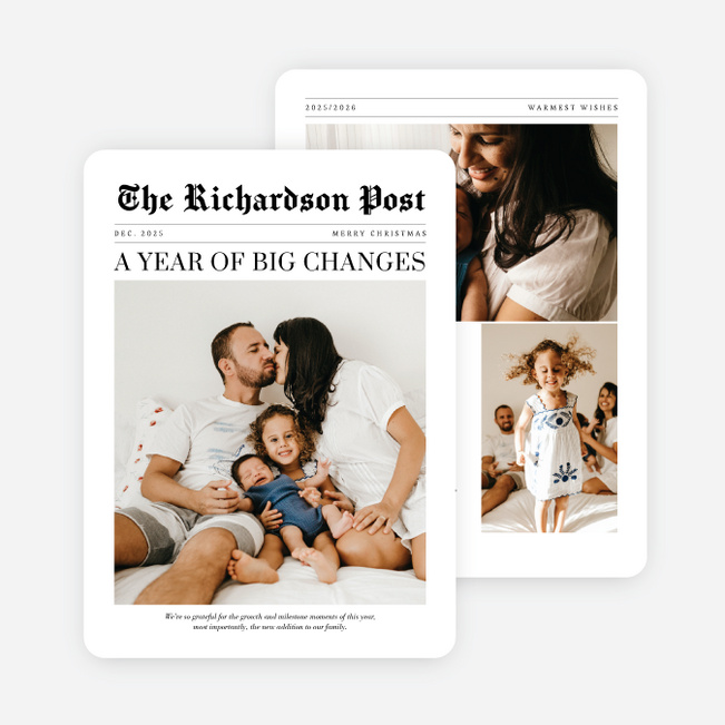 Headline Moment Christmas Cards - Black