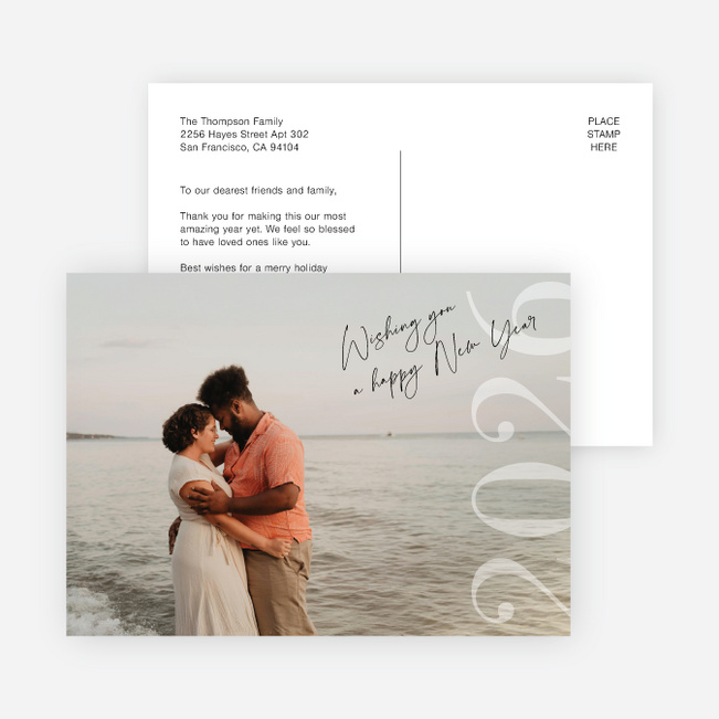 Looking Ahead New Year Cards and Invitations - Black