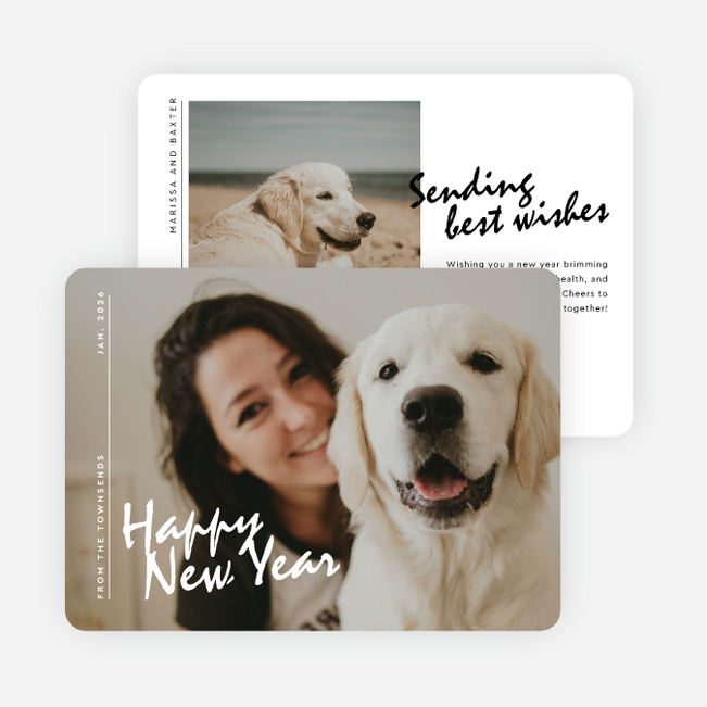 Purely Present New Year Cards and Invitations - White
