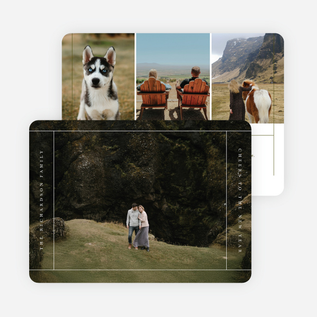 Warmly Framed New Year Cards and Invitations - White