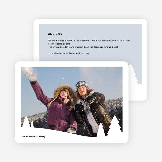 Christmas Tree Note Christmas Cards - Blue