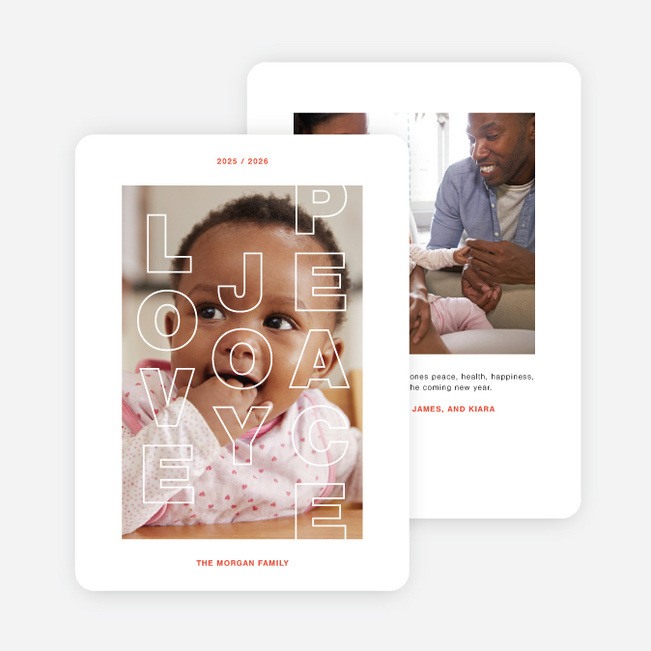 Holiday Vibes Multi Photo Holiday Cards - Red