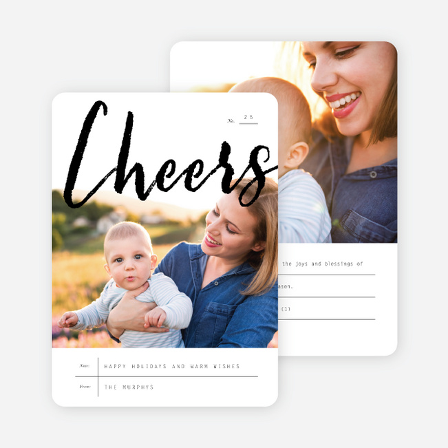 Minimalist Cheer Holiday Cards - Black