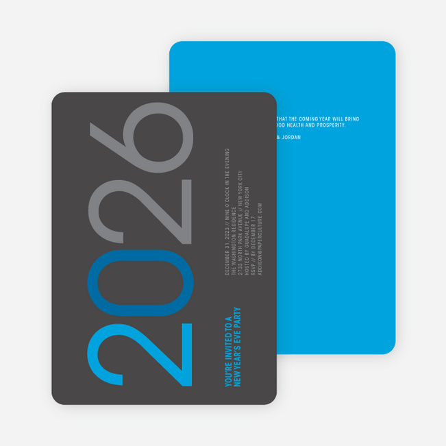 New Year’s Eve Party Invitations: Whoosh! - Royal Blue