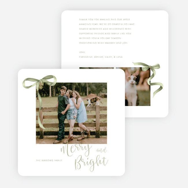 Delicate Ties Holiday Cards and Invitations - Green