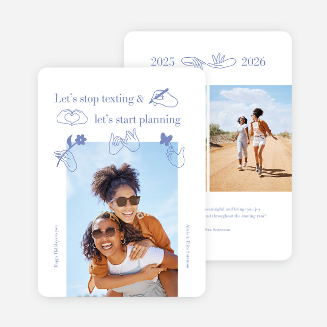 Time to Connect Holiday Cards and Invitations - Blue
