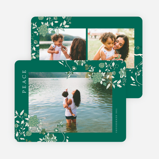Lush Botanicals Multi Photo Holiday Cards - Green