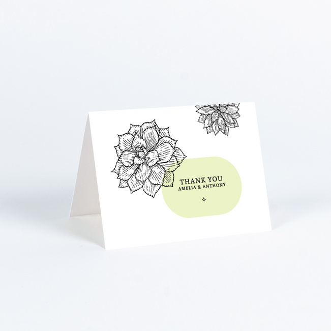 Succulent Crush Wedding Thank You Cards - Green