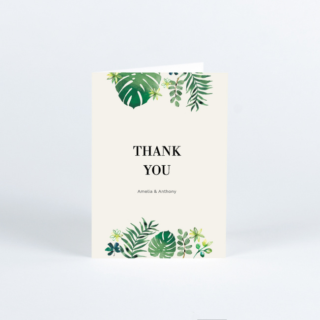 Flora And Fauna Wedding Thank You Cards - Beige