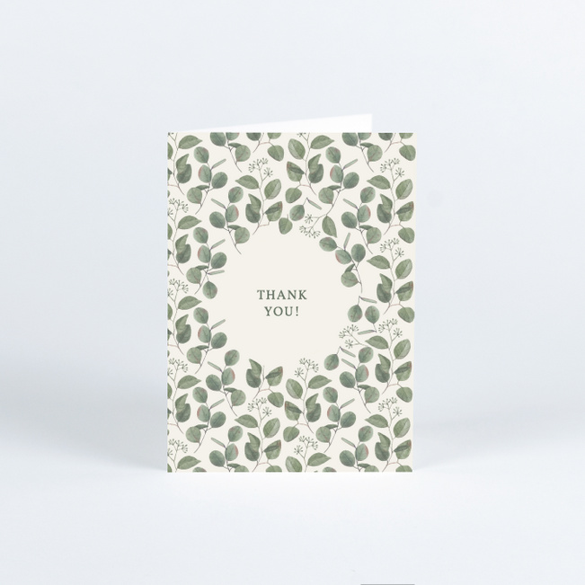 Rustic Eucalyptus Wedding Thank You Cards - Green