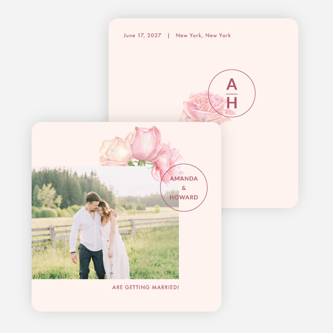 Bohemian Romance Save the Date Cards - Pink