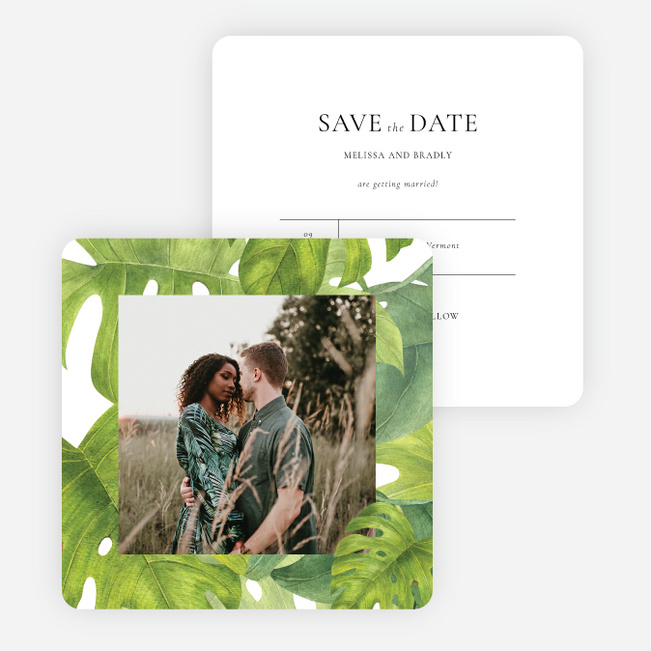 Tropical Resort Save the Date Cards - Green