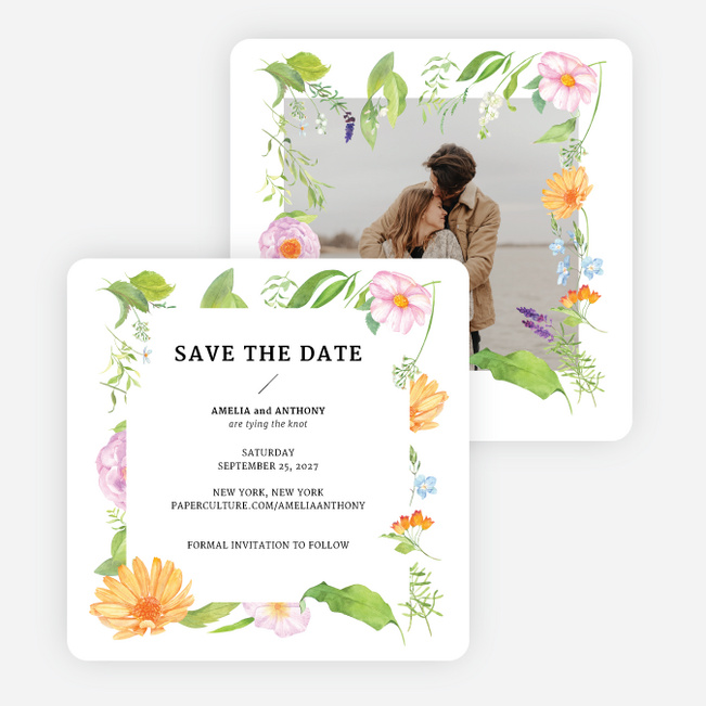 Opulent Garden Save the Date Cards - Multi
