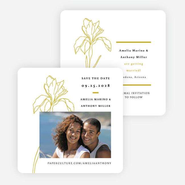 Eminent Iris Save the Date Cards - Yellow