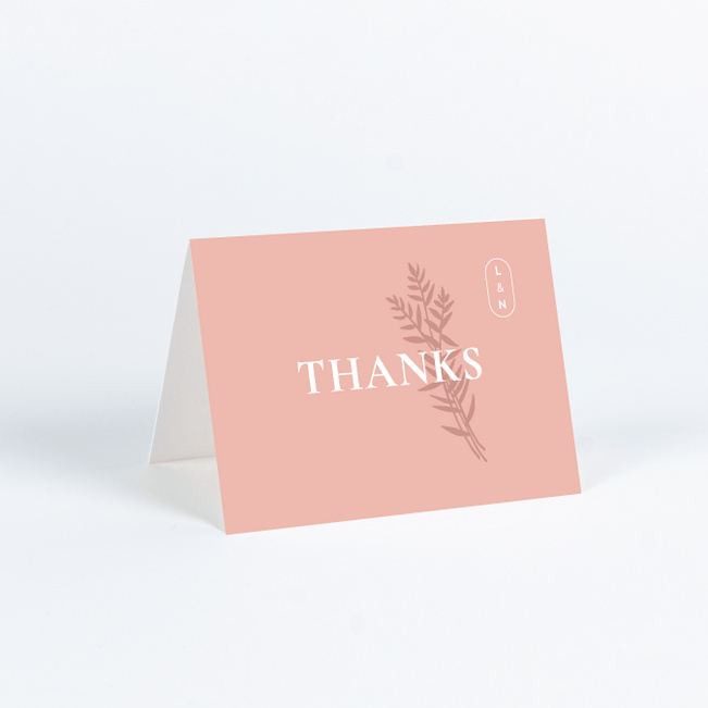 Blushing Shadow Wedding Thank You Cards - Pink