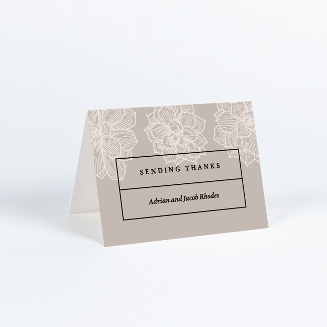 Modern Succulent Wedding Thank You Cards - Brown