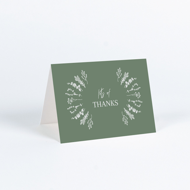 Rustic Garden Herbs Wedding Thank You Cards - Green