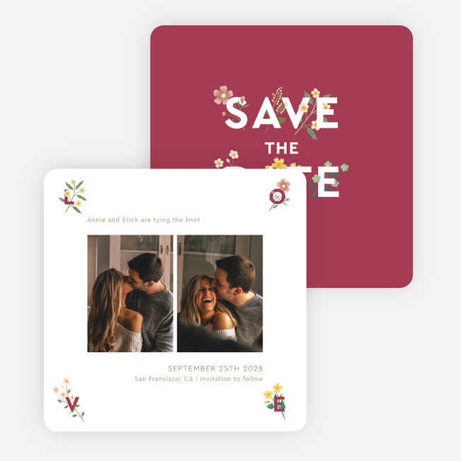 Surrounded By Love Save the Date Cards - Red