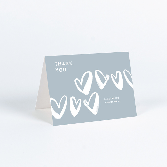 Love Connection Wedding Thank You Cards - Blue