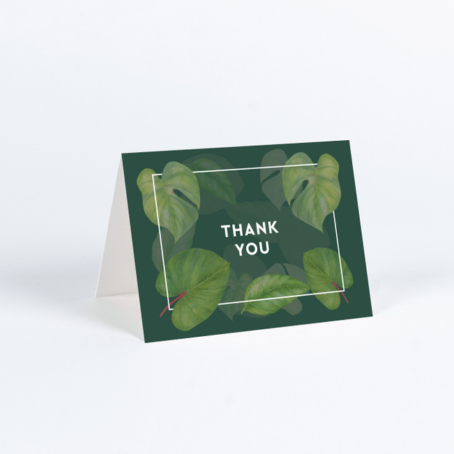 Tropical Greenery Wedding Thank You Cards - Green