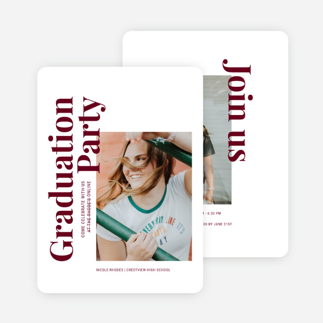 Classic But Different Graduation Announcements & Graduation Invitations - Red