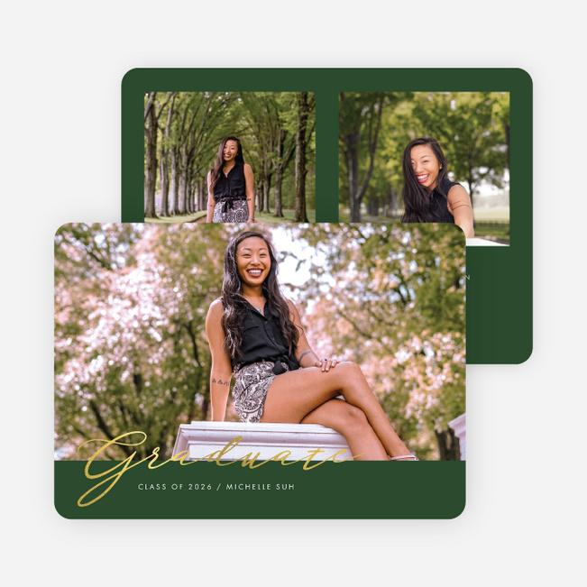 Foil Success Graduation Announcements & Graduation Invitations - Green