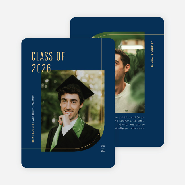Going Up Graduation Announcements & Graduation Invitations - Blue