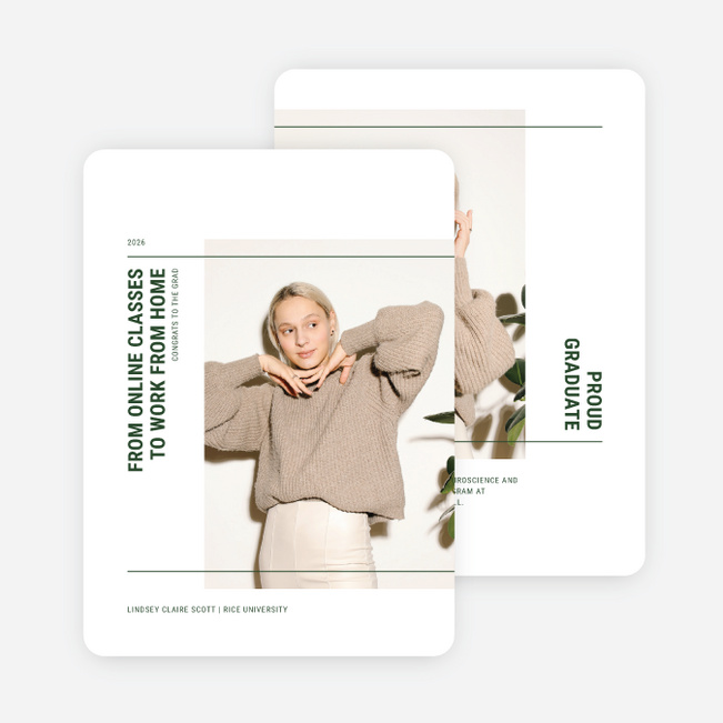 High Achievement Graduation Announcements & Graduation Invitations - Green