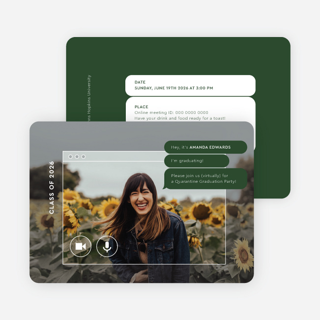Instant Message Graduation Announcements & Graduation Invitations - Green