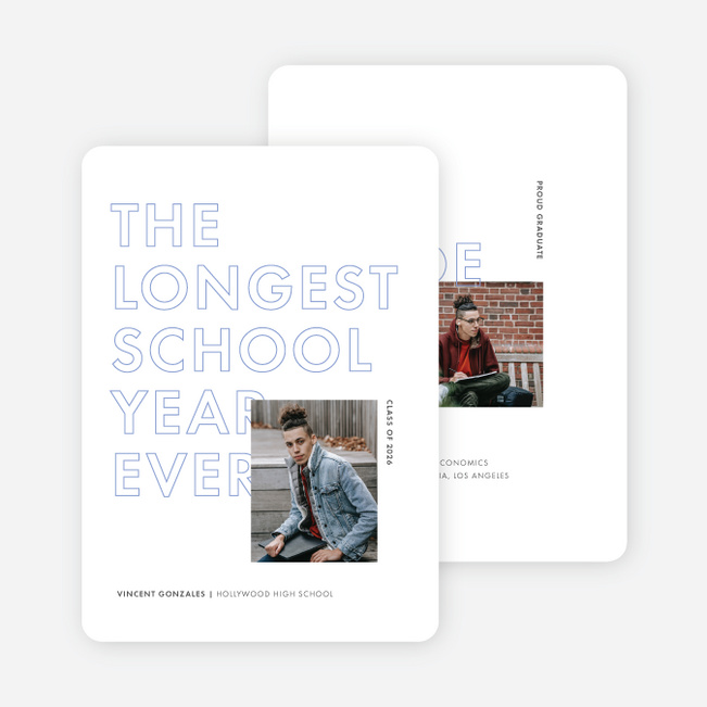 Never-ending Year Graduation Announcements & Graduation Invitations - Blue