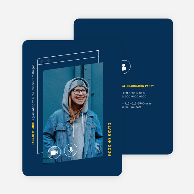Offset Screen Graduation Announcements & Graduation Invitations - Blue