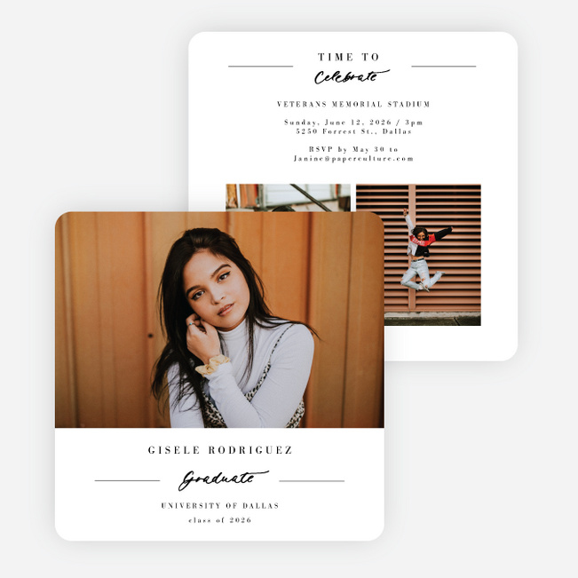 Scholar Spotlight Graduation Announcements & Invitations - White