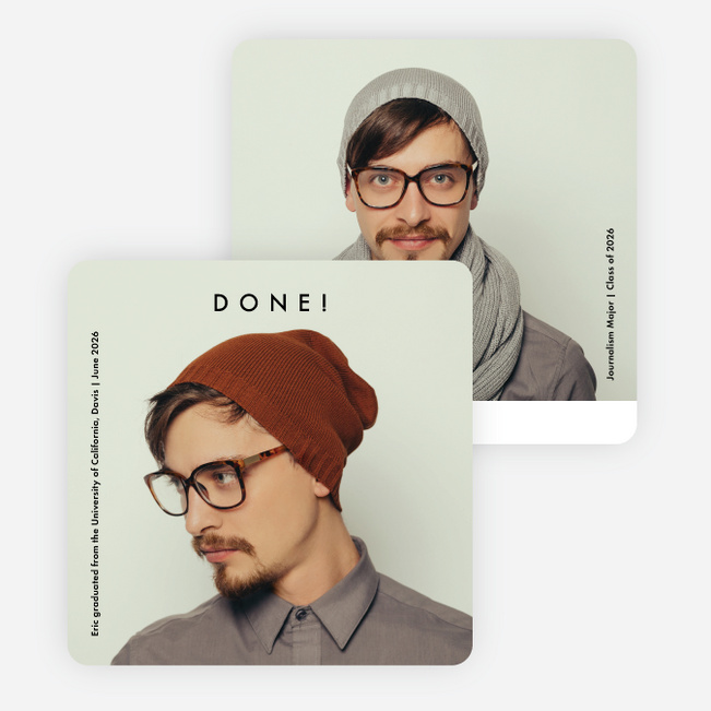 Simply Vertical Graduation Announcements - Black