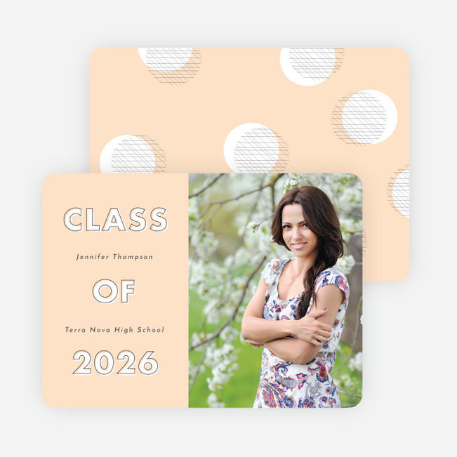 Modern Circles Graduation Announcements for High School - Orange