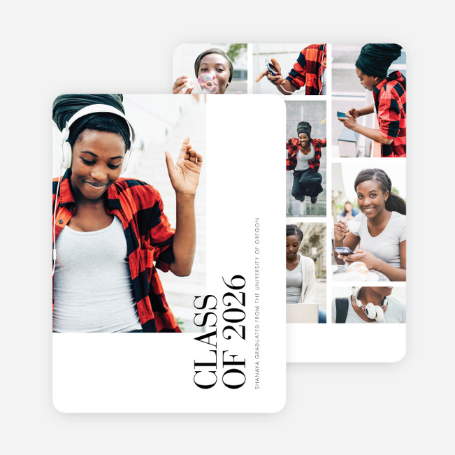 Photo Driven Graduation Announcements - Black