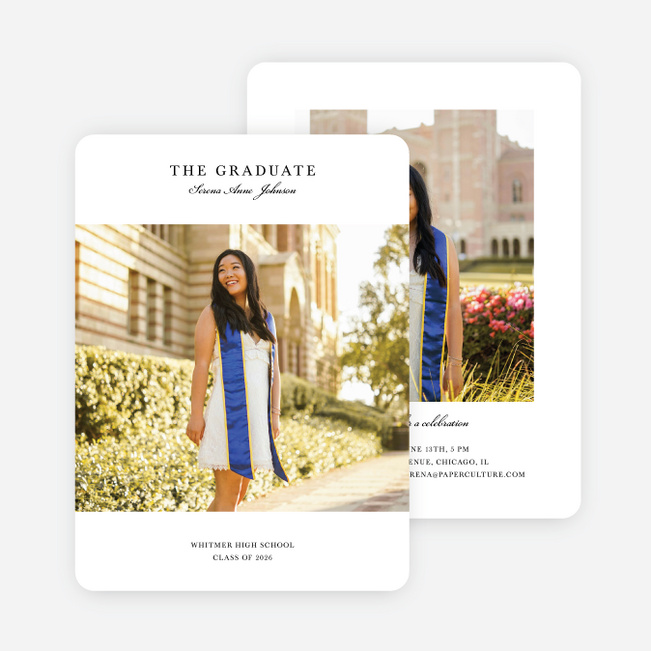 Two Sides to Success Graduation Announcements & Invitations - White