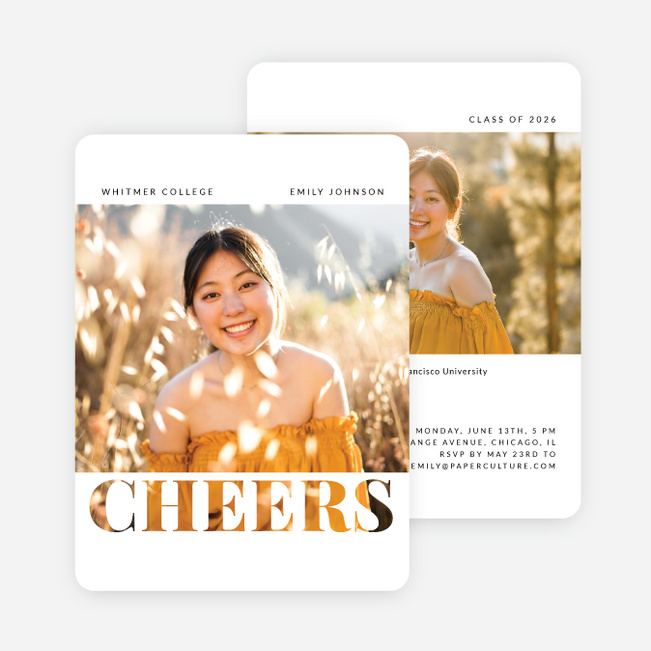 Cheerful Impression Graduation Announcements & Invitations - White