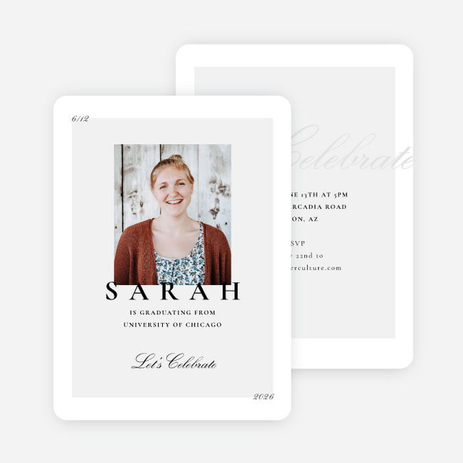 Elegant Celebrations Graduation Announcements & Invitations - Gray