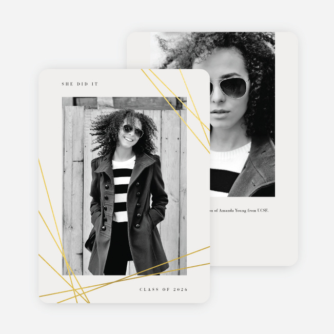 Foil Keepsake Graduation Party Invitations - Yellow