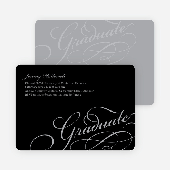 Graduation Script Invitations - Obsidian