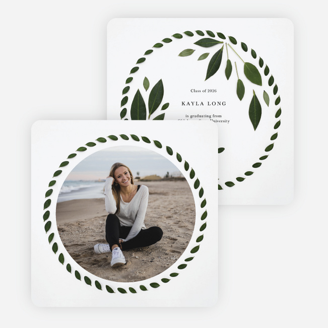 Natural Laurel Graduation Announcements & Graduation Invitations - Green